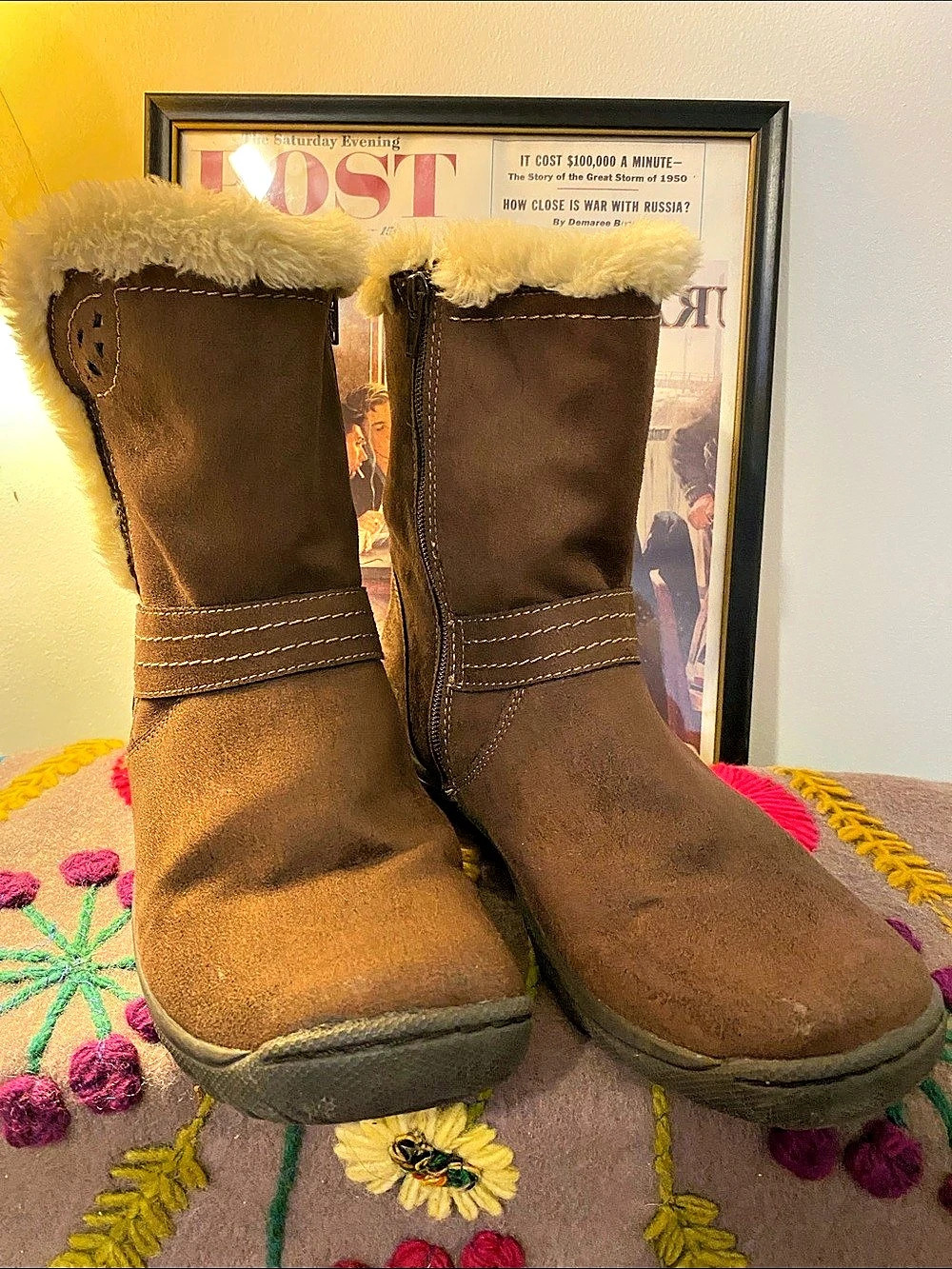 Earth Spirit Winter Boots Brown & Cream US 10